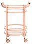 Contemporary Chic Rose Gold & Black Nickel Round Bar Cart with Glass Tiers