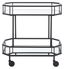 Gatsby Glam Sleek Black Mirrored Octagonal Bar Cart with Casters