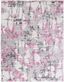 Gray and Pink Abstract 9' x 12' Washable Area Rug