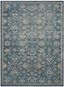 Blue and Beige Floral Synthetic 10' x 14' Reversible Area Rug