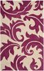 Handmade Purple and Beige Floral Wool Area Rug