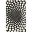 Black and Ivory Tufted Wool Polka Dot Rug, 5' x 8'