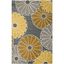 Gray and Yellow Floral Wool and Viscose Area Rug, 2'6" x 4'