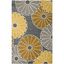 Gray and Yellow Floral Tufted Wool Area Rug, 3'6" x 5'6"