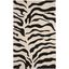 Handmade Black and Beige Wool Zebra Striped Rug