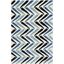 Handmade Blue and Ivory Wool Chevron Area Rug 2'6" x 4'