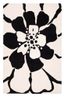 Handmade Black and White Floral Wool Area Rug