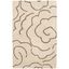 Ivory and Beige Tufted Floral Wool Area Rug, 2' x 3'