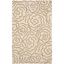 Beige Floral Tufted Wool and Viscose Area Rug, 5' x 8'