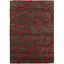 Chocolate and Red Floral Wool Handmade 2' x 3' Area Rug