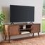 Sorrel 51" Brown Wood Mid-Century Media Stand with Cabinet