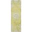 Elegant Chartreuse 30'' Hand-Knotted Wool & Viscose Runner Rug