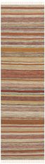 Ivory and Beige Handwoven Wool Striped Runner Rug