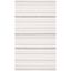 Ivory and Grey Striped 9' x 12' Wool Cotton Area Rug