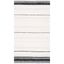 Ivory and Black 9' x 12' Wool Cotton Striped Kilim Rug