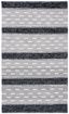 Black and Ivory Striped Wool Cotton 9' x 12' Rug