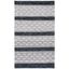 Black and Ivory Striped Wool Cotton 9' x 12' Rug