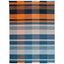 Blue and Orange Striped Wool Kilim Area Rug