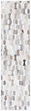 Ivory Geometric Hand-Stitched Cowhide Fur 27" Rug