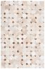 Ivory and Brown Geometric Cowhide 4' x 6' Area Rug