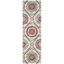 Handmade Ivory Wool Runner Rug with Colorful Medallions