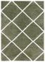 Sage and White Geometric Shag Area Rug, 9' x 12'