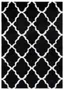 Black and White Square Shag Area Rug, 6'7"