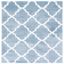 6'7" Blue and White Geometric Shag Square Area Rug