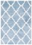 Blue and White Geometric Shag 9' x 12' Area Rug