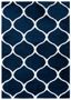 Navy and White Geometric Shag Area Rug, 9' x 12'