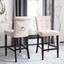 Transitional Plush Beige Linen 45" Bar Stool with Chrome Accents, Set of 2