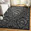 Elegant Handmade Black Wool 9' x 12' Easy Care Area Rug