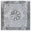 Easy-Care Gray Synthetic 59" Square Non-Slip Washable Area Rug