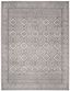 Dark Grey and Ivory Geometric Wool Area Rug, 9' x 12'