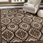 Tunisia Brown and Cream Geometric 9' x 12' Synthetic Area Rug