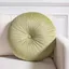 Leaf Green Tufted Round Decorative Pillow