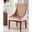 Champagne Velvet Sloping Arm Chair with Wood Legs