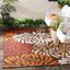 Chocolate and Terracotta Floral Synthetic 4' x 6' Area Rug