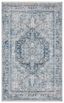 Elegant Blue-Grey Vintage Medallion 2'2"x4' Synthetic Area Rug