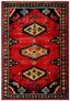 Vintage Hamadan Red and Black Synthetic 9' x 12' Area Rug