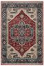 Vintage Persian Red and Blue Floral Bordered 8' x 10' Area Rug