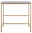 Glossy Light Grey & Gold Scandinavian Wood Writing Desk - 34"