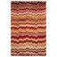 Red and Multi Chevron Hand-Tufted Wool 4' x 6' Area Rug