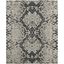 Gray Floral Handmade Wool and Viscose 4' x 6' Rug