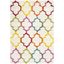 Ivory Multicolor Geometric Shag Kids Area Rug 5'3" x 7'6"