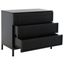 Coastal Chic Black Rattan 3-Drawer Chest (34"W x 18"D x 30"H)