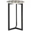 Zaira Round Warm Grey and White Metal End Table