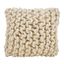 Ivory Chunky Knit Wool Square Accent Pillow, 18"