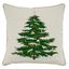 Natural Cotton Embroidered Christmas Tree Square Throw Pillow