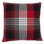 20" Red and Black Plaid Cotton Throw Pillow